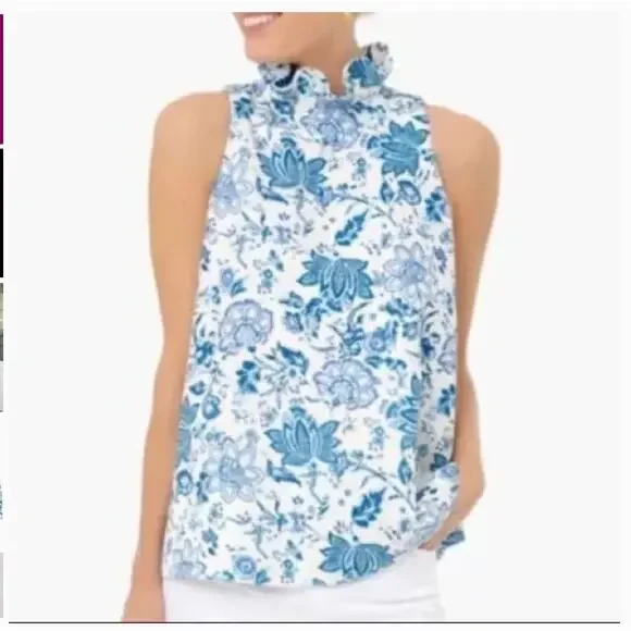 Tuckernuck Blue and White Floral Blouse - Picture 5 of 15